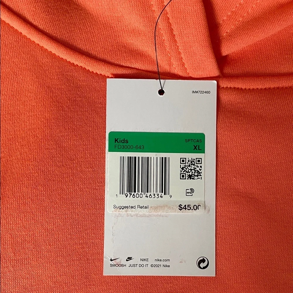 Nike Vibrant coral hoodie youth xl - Picture 2 of 6